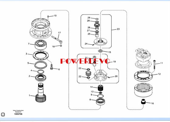 اولین ناقل گرافیک Swing Gearbox Excavator برای ec210 ec210b