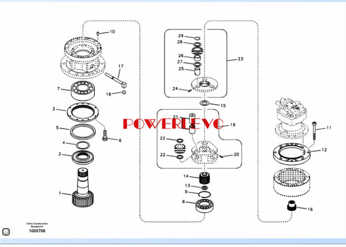 جعبه دنده های نهایی Oem با اولین دنده های خورشید برای Ec210 Ec210b EC210 EC210B